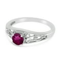 thumbnail image 3 of 14k White Gold Round Rhodolite Garnet And Diamond Ring, 3 of 6
