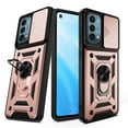 thumbnail image 2 of Dteck Case for OnePlus Nord N200 5G,Hybrid Metal Rotating Ring Kickstand Holder Magnetic Bumper Armor Heavy Duty Shockproof Case Camera Lens Slide Protection Cover,Rosegold, 2 of 10