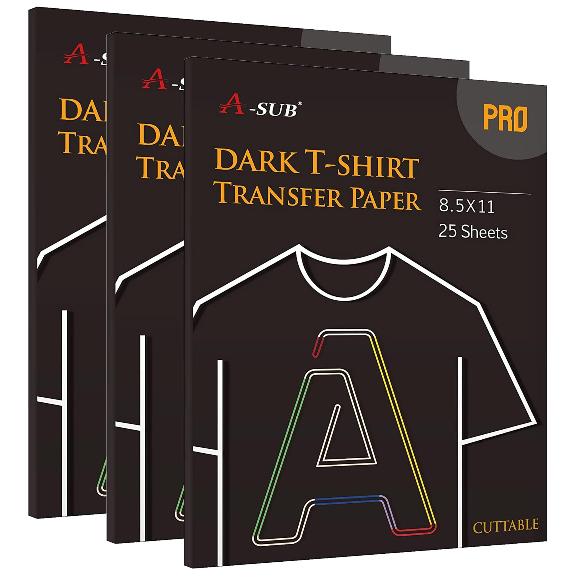 50 Sheets Dark Fabric Inkjet Heat Transfer Paper A4 (8.27 x 11.7) Inkjet Printable  Heat Transfer Paper DARK T-shirt Iron-on 