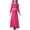 Hot Pink, variant on Girls Long Sleeve Crew Neck Dress, Solid Color Maxi Dress for Kids, Comfortable Everyday Casual Wear, Loose Fit Stretchy Dress for School and Play Black L
