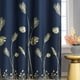 thumbnail image 2 of Cortinas de ventana Estelar Textiler Blackout con estampado de hojas doradas, 2 of 9