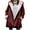 Wine 1, variant on ABATAB Womens Plus Size Winter Coats Warm Sherpa Fleece Lined Jackets Hooded Parka Long Sleeve Coat Outerwear with Pockets