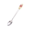 thumbnail image 3 of Stainless Steel Enamel Spoon Coffee Stirring Spoons Delicate Teaspoon Dessert Scoop (Red Rose), 3 of 8