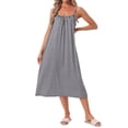 thumbnail image 2 of INSPIRE CHIC Women's Nightgowns Stripe Loungewear Long Nightshirts Adjustable Strap Camisole Sleepshirt Pajama Dresss M Black, 2 of 6