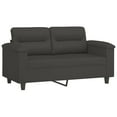thumbnail image 5 of vidaXL 2-Seater Sofa with Pillows&Cushions Dark Gray 47.2" Microfiber Fabric, 5 of 44