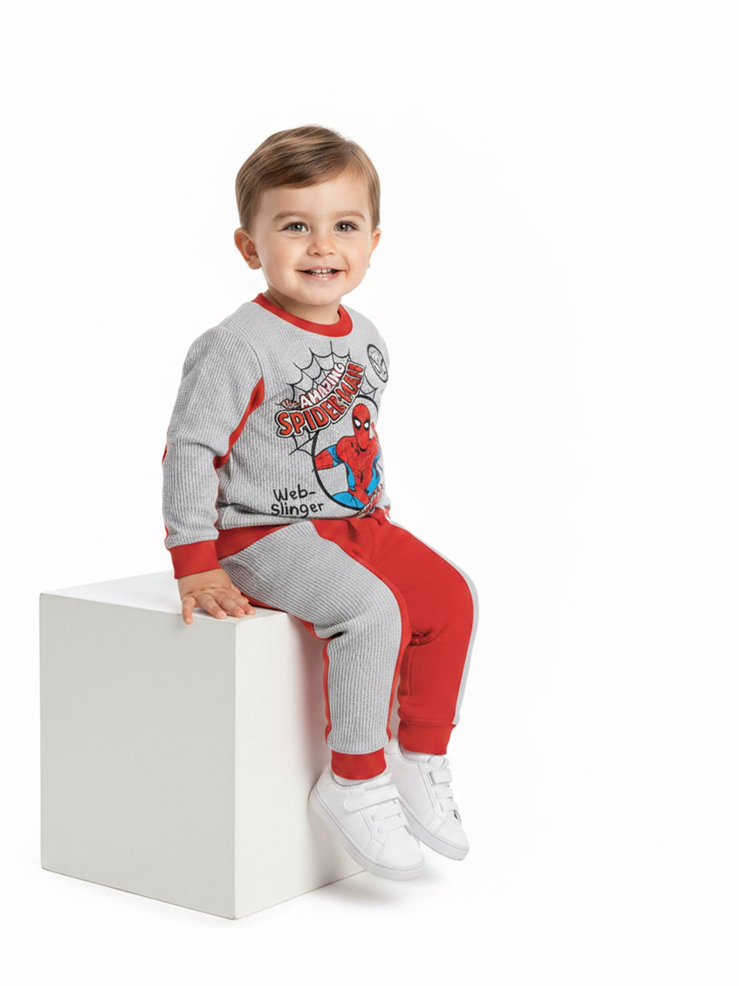 Spider-Man Baby Boys Waffle Knit Top and Pants Set, 2-Piece, Sizes 0M-24M