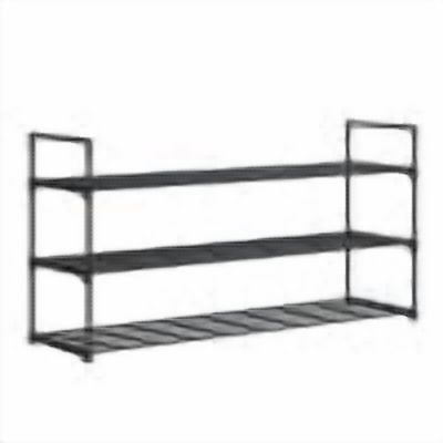 Home-Complete 3-Tier Shoe Rack for 15 Pairs Sneakers, Heels, Boots (Black)