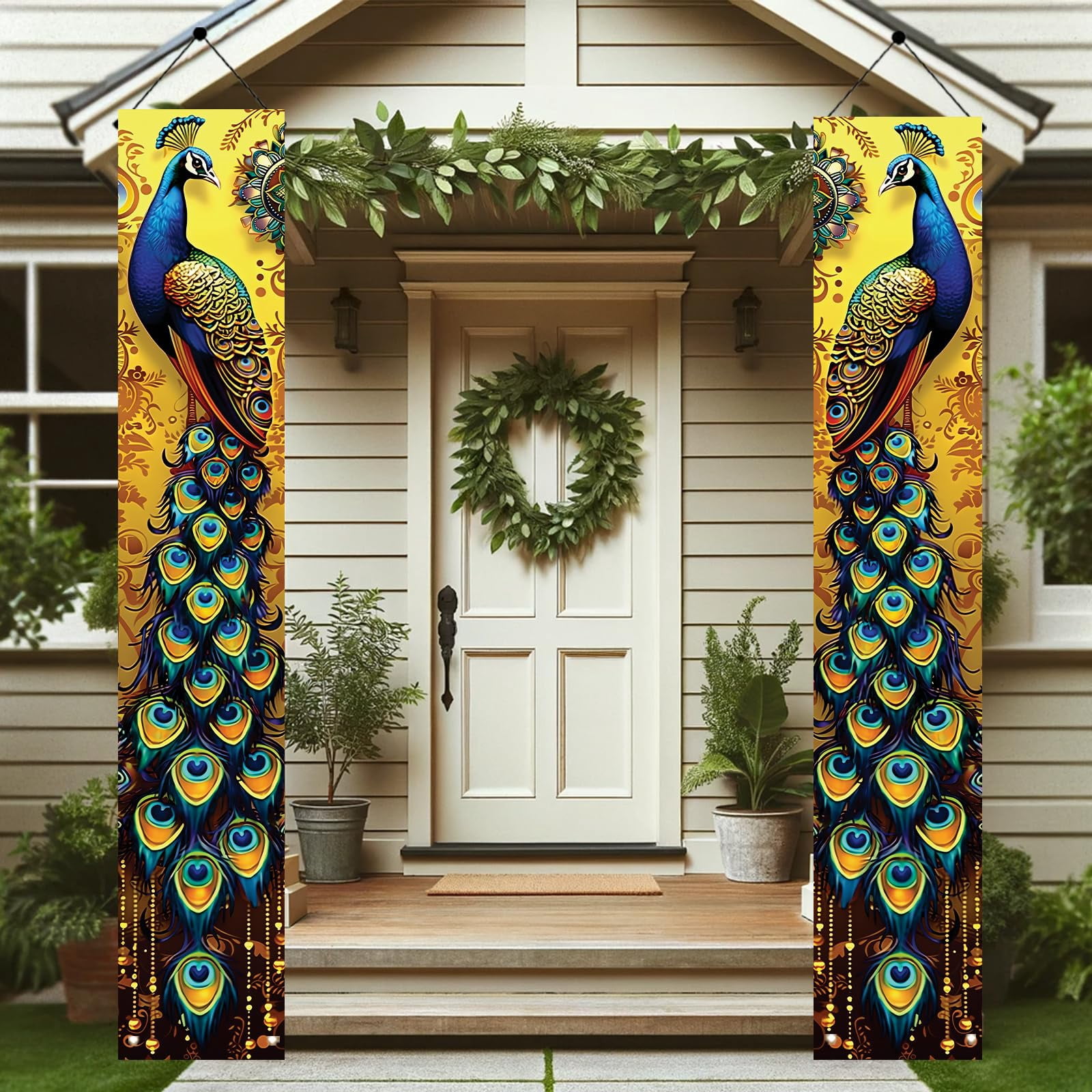 Patriotic Eagle Porch Banners 71x12 Inch American Flag Independence Day Outdoor Decorations Bald Eagle Hanging Porch Signs 4th of July Memorial Day Veterans Day Home Decor