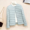 thumbnail image 2 of Chaqueta de plumón ligera para mujer, cuello redondo corto, interior fino, chaqueta interior delgada de gran tamaño, ventilador de moda, 2 of 4