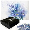 thumbnail image 3 of Ambesonne Floral Jigsaw Puzzle Durable Cardboard, Iris Fresh Colors, 1000 pcs, Lilac Teal Ecru, 3 of 6