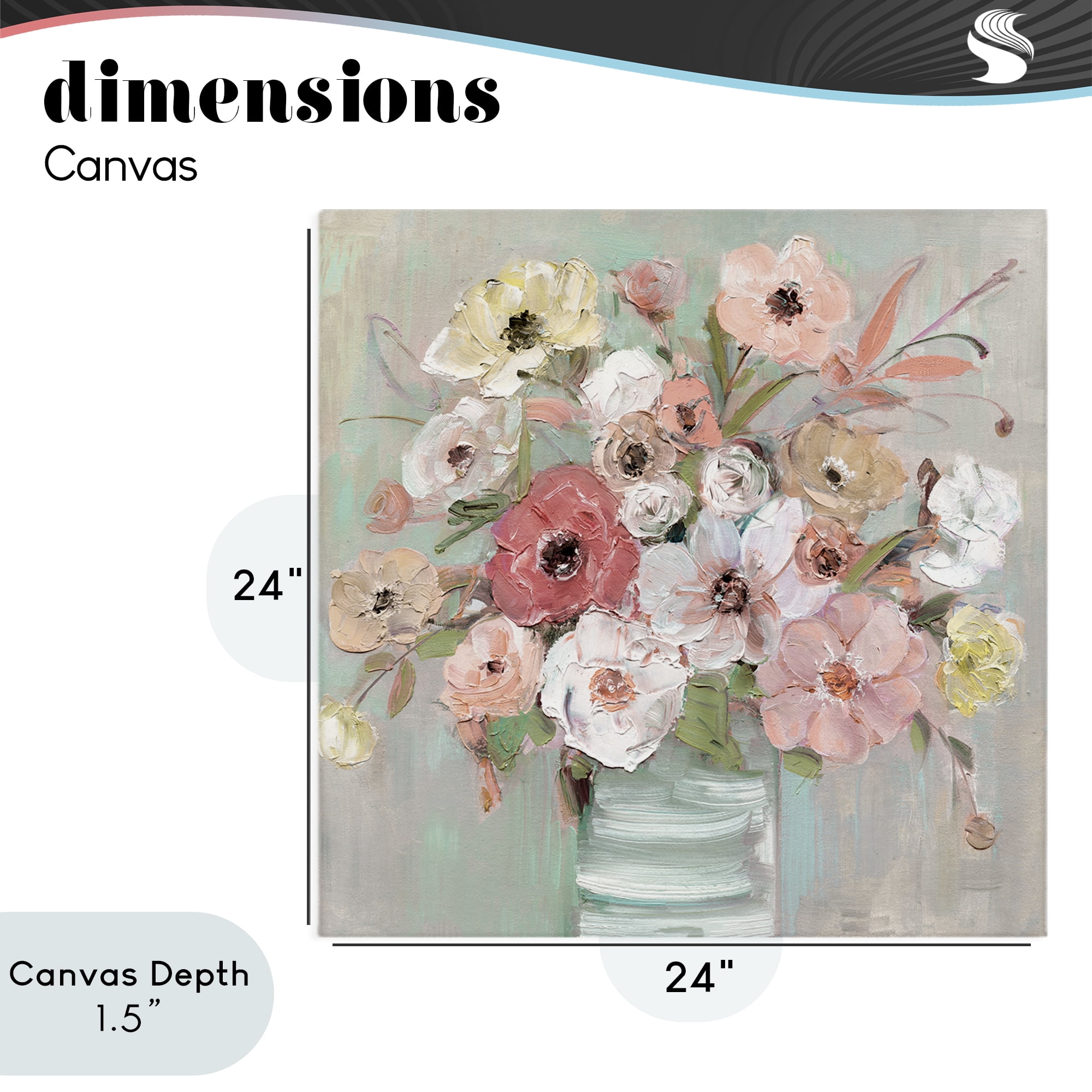 Stupell Industries Pastel Flower Forms Vase Canvas Wall Art, design by Sally Swatland