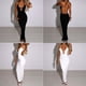 thumbnail image 3 of Vestido ajustado con espalda descubierta para mujer, prenda sin mangas con cordones, Color liso, sin tirantes, 3 of 4