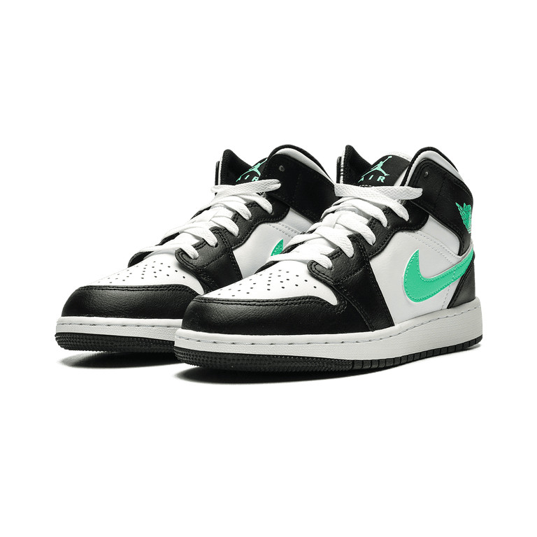 Nike Air Jordan 1 Mid White Green Glow Black DQ8423-103 Size‎ 6 Jordan - Boy - GS Air Jordan 1 Mid - White/Green Glow/Black  main image 4