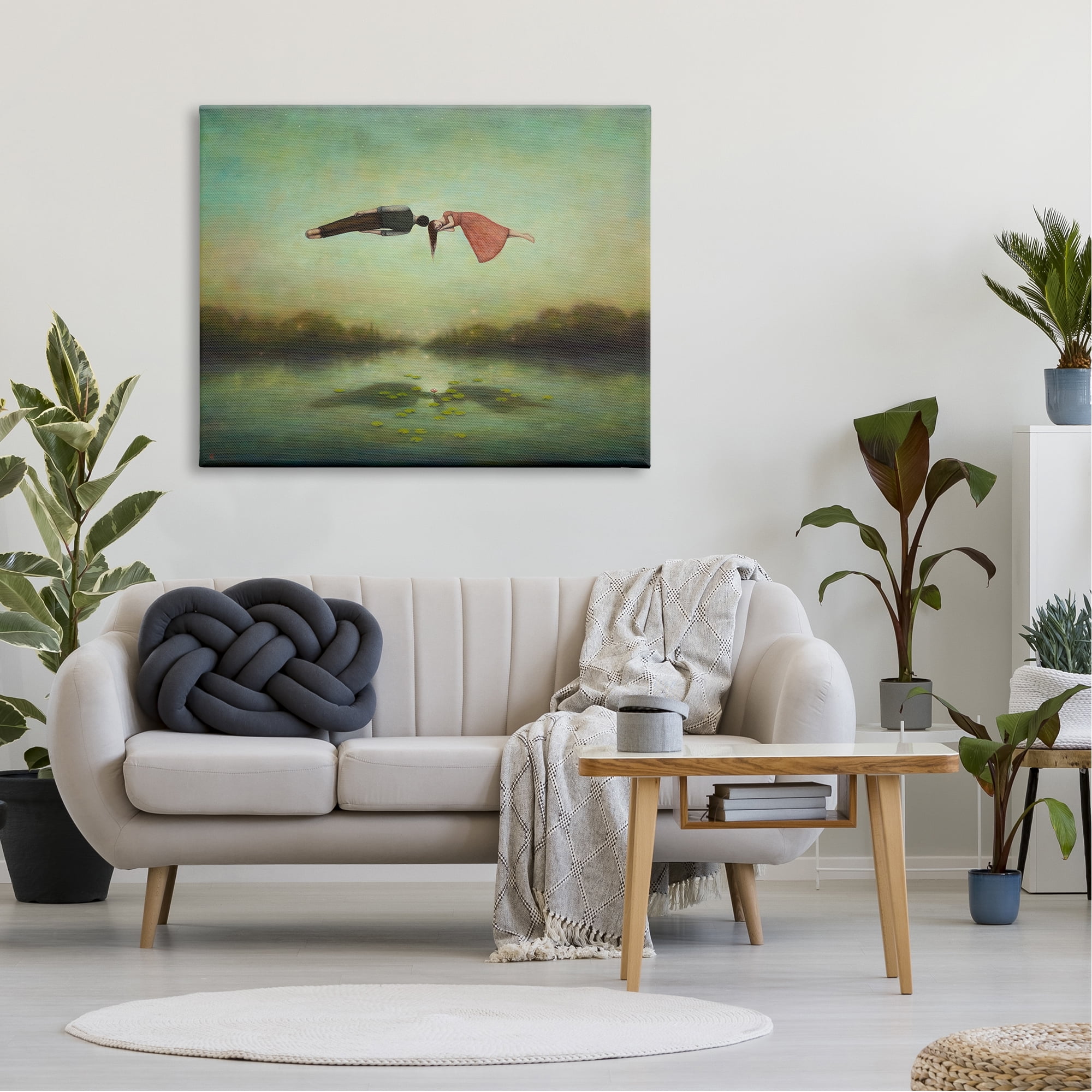 Stupell Industries Green Surreal Floating People Lake Distant Trees Canvas Wall Art, 48 x 36, Design by Duy Huynh