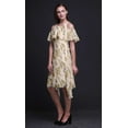 thumbnail image 2 of Bimba Bird Print Flutter Sleeve Womenâ€™s Party Tunic Cold Shoulder Midi Dress-Small, 2 of 6