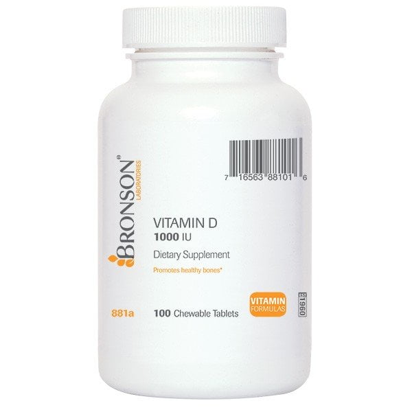 Bronson Labs Chewable Vitamin D 1000 Iu 100 Tablets One Tablet A 2957