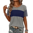 thumbnail image 5 of ClodeEU Women's Color Block Crew Neck Short Sleeve T-Shirt,Casual Loose Fit Tee Dark Gray,Women's Plus XXL, 5 of 5