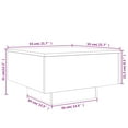 thumbnail image 4 of vidaXL Coffee Table with LED Lights Brown Oak 55x55x31 cm, 4 of 5