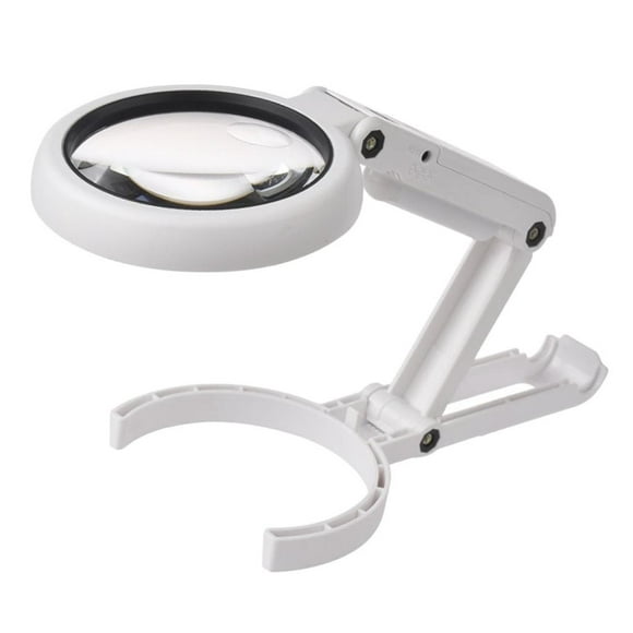 Foldable 50X Magnifying Glass Illuminated Hand Lens for Stamps Book