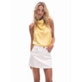 thumbnail image 4 of Women's Tank Tops Halter Draped Front Backless Womens Summer Tops Elegant Camisole Tops Yellow L, 4 of 6