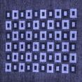 thumbnail image 1 of Ahgly Company Indoor Square Checkered Blue Modern Area Rugs, 7' Square, 1 of 4