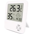 thumbnail image 1 of Mini termómetro digital de alta precisión para interiores, higrómetro, termómetro para el hogar con soporte plegable y reloj despertador para indicador de nivel de comodidad para el hogar,, 1 of 6