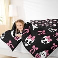 thumbnail image 3 of Feelyou Halloween Ghost Bow Twin Comforter Sets, Spooky Skull Pumpkin Bedding Set, Black Reversible, 2-Piece, 1 Comforter and 2 Pillowcases, 3 of 7