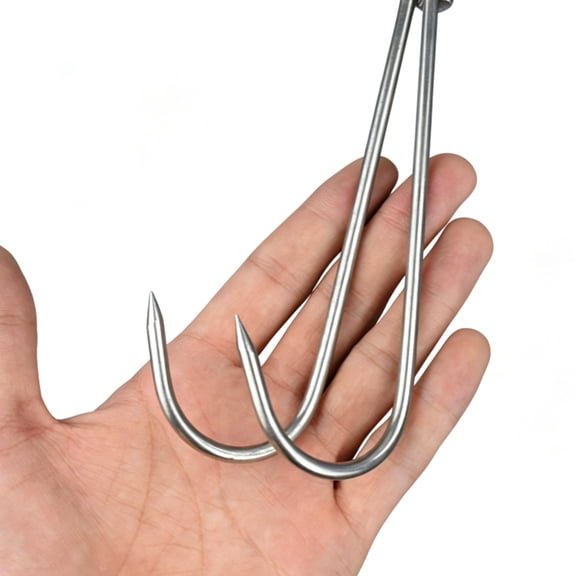 HOOWIFFY 5-Pack Heavy Duty Stainless Steel Meat Hooks for Poultry, with Even Distribution, 9x2x0.1in