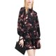 thumbnail image 1 of maison Jules Vestido camisero estampado con volantes para mujer, negro, XXL, 1 of 1
