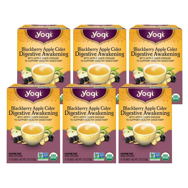 Yogi Tea Blackberry Apple Cider Digestive Awakening, Wellness Tea Bags