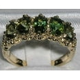 thumbnail image 2 of LBG British Made 18k Yellow Gold Natural Green Tourmaline Womens Eternity Ring - 33 size options - Size 10, 2 of 6