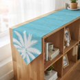 thumbnail image 4 of Tropical Plants Table Runner Linen Burlap Table Runner 72 Inches Long Summer Coastal Palm Tree Leaves Vintage Blue Dresser Scarves for Kitchen Island Coffee Dining Room Party Holiday Decor 13"x72", 4 of 8