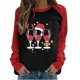 thumbnail image 1 of Tops de mujer Camisas Blusas Elegante Casual Camisas de manga larga Cuello redondo Raglan Color a juego Navidad Copa de vino Estampado de camiseta Top Cuello redondo Top / Camisa Odeerbi ODB-5, 1 of 6