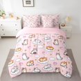 thumbnail image 2 of Feelyou Kawaii Cat Animal Twin Bedding Sets 7-Piece, Cute Cartoon Bedding Comforter Set, 2 of 8