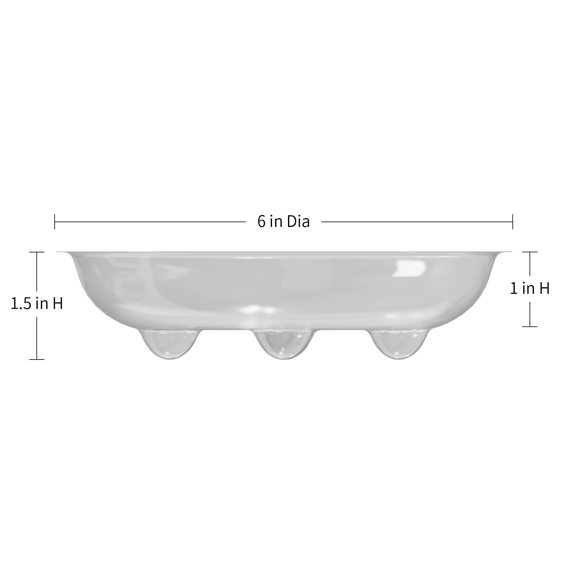 Mainstays 6" Round Clear Plastic Plant Saucer