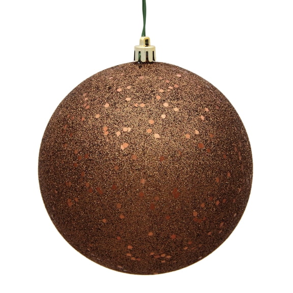Vickerman 6" Mocha Sequin Ball Ornament, 4 per Bag