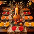 thumbnail image 3 of Thanksgiving Cloth Napkins and Napkin Rings - 12 Sets Pure Cotton Fall Napkins with Pumpkin Napkin Holders for Thanksgiving Table Decorations Dinner Parties Weddings Red+yellow+orange, 3 of 5