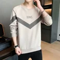thumbnail image 3 of Sudadera para hombre, sin capucha, ropa masculina, top estampado azul, jersey con letras, moda Harajuku, nueva, sudadera de una pieza, algodón, tallas S, 3 of 5