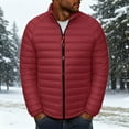 thumbnail image 2 of UVEASISHA Men's Lightweight Packable Down Jacket Insulated Winter Puffer Jackets Water-Resistant Zipper Puffy Coat Fashion Stand Collar Quilted Coats Red XXL, 2 of 7