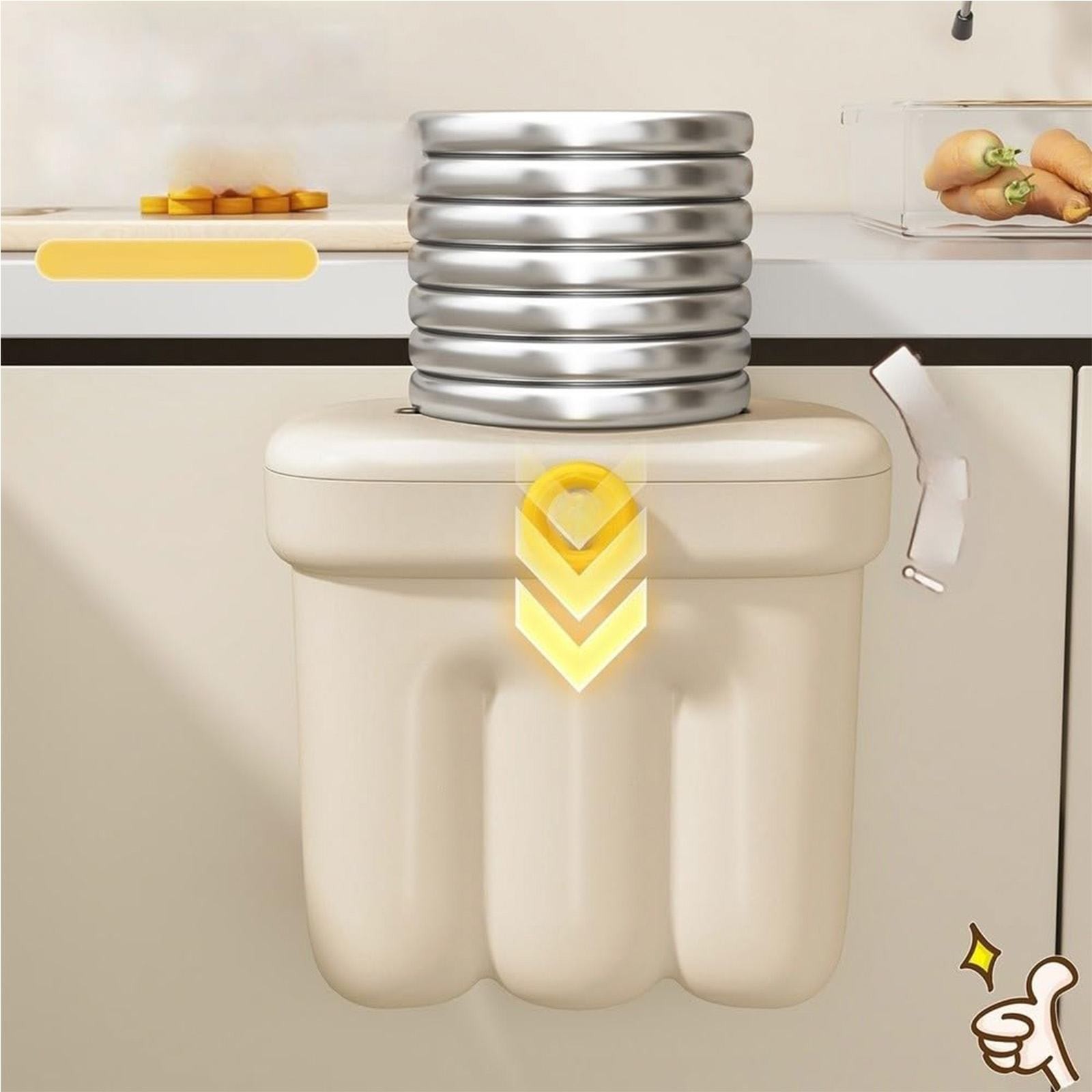 Hanging Trash Can with Lid, Kitchen Waste Bins, Wall Mounted Garbage Can, Small Plastic Waste Basket, Garbage Can with Lid for Kitchens,Cabinet Door, Bathroom,Office, 9.05X5.11X9.84inch