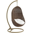 thumbnail image 2 of Modway Bean Outdoor Patio Wood Stand-Alone Swing in Coffee/White, 2 of 5