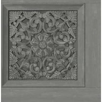 InHome Carved Floral Grey Peel and Stick Wallpaper