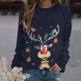 thumbnail image 2 of Sweatshirts for Women Loose Fit Hoodies Women's Fashion Casual Long Sleeve Christmas Print Sweatshirt Tops Blouse Camiseta Mujer, 2 of 5