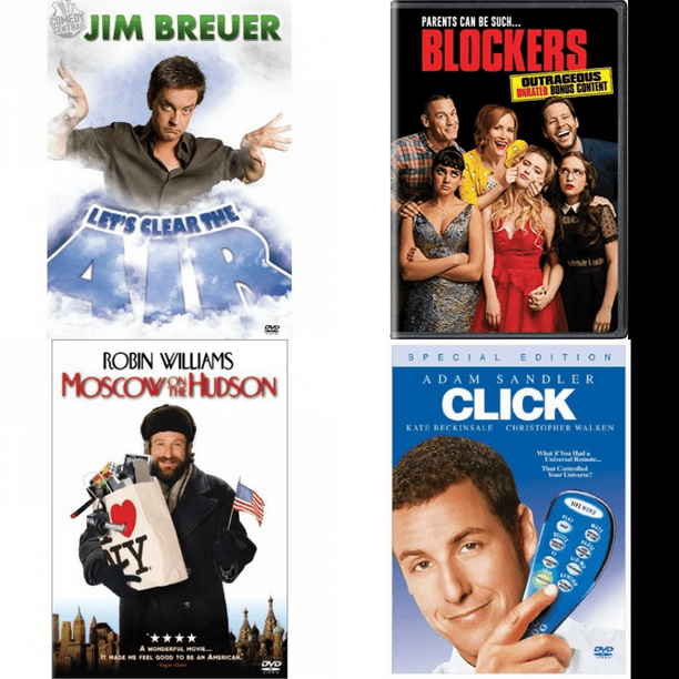 Comedy 4 Pack DVD Bundle: Jim Breuer: Let's Clear The Air, Blockers, Moscow  on the Hudson, Click 