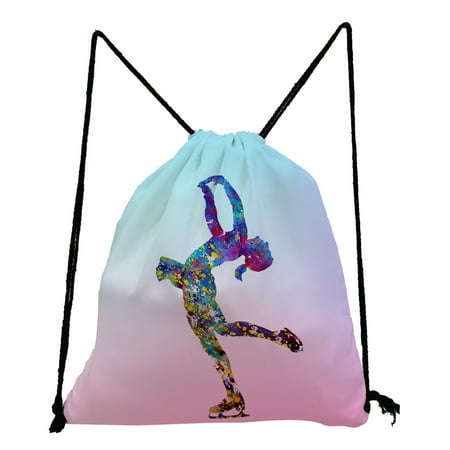 

Custom gymnastics backpacks for students yoga ballet running diving print drawstring pocket physical education pattern shoes bag