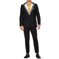 thumbnail image 2 of INSPIRE CHIC Formal Sport Coats for Men's Slim Fit Color Block Collar Business Blazers, 2 of 5