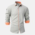 thumbnail image 2 of JTieacloth Long Sleeve Dress Shirts Mens Spring And Autumn Fashion Casual Lapel Collar Colored Long Sleeve Shirt Gray, 2 of 5