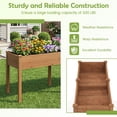 thumbnail image 5 of Costway Outdoor Raised Garden Bed with Legs 73x23x30in Wood Planter Box with Divider Panel Brown, 5 of 10