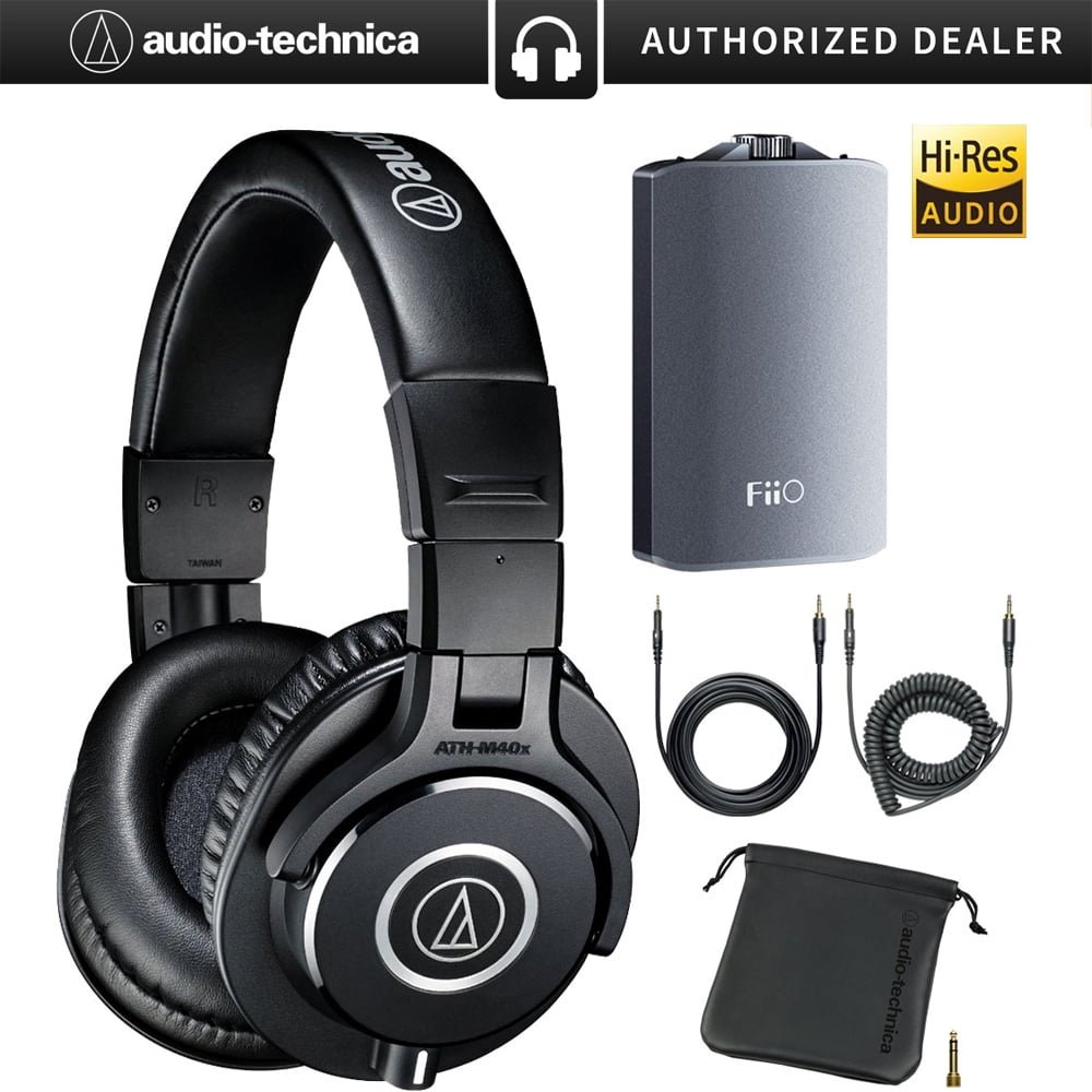 AudioTechnica ATHM40x Professional Studio Monitor Headphones + FiiO