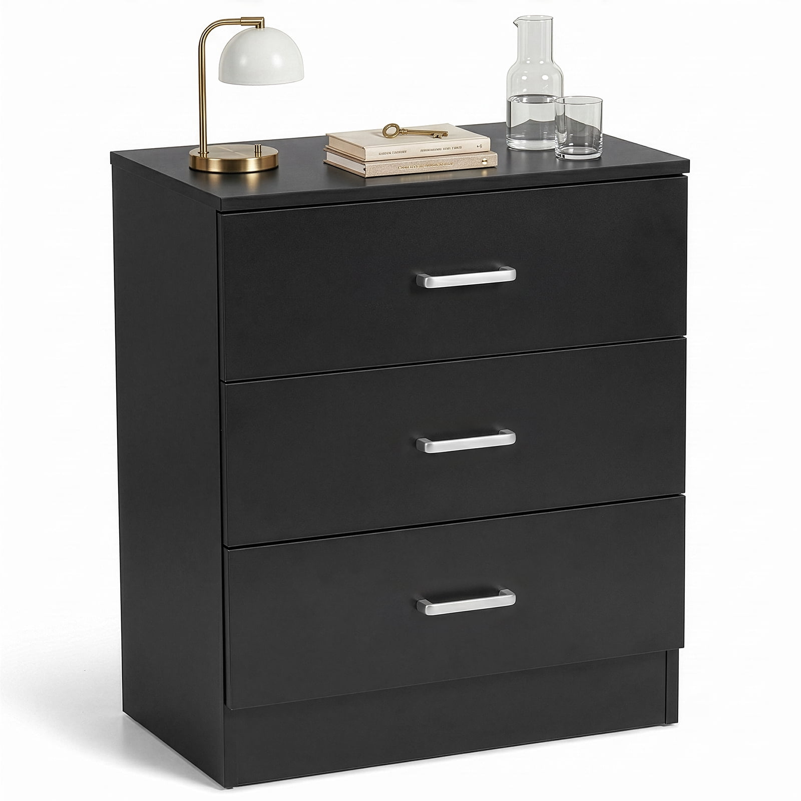 3-Drawer Chest with Textured Finish Drawer Dresser 22.05*12.99*25.98in Black